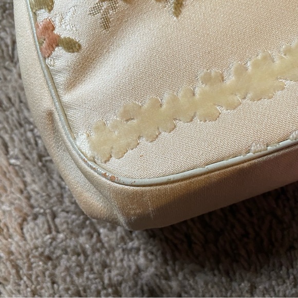 RARE 50’s Bienen Davis Velvet Floral Carpet Chenille Purse Bag - Picture 14 of 15